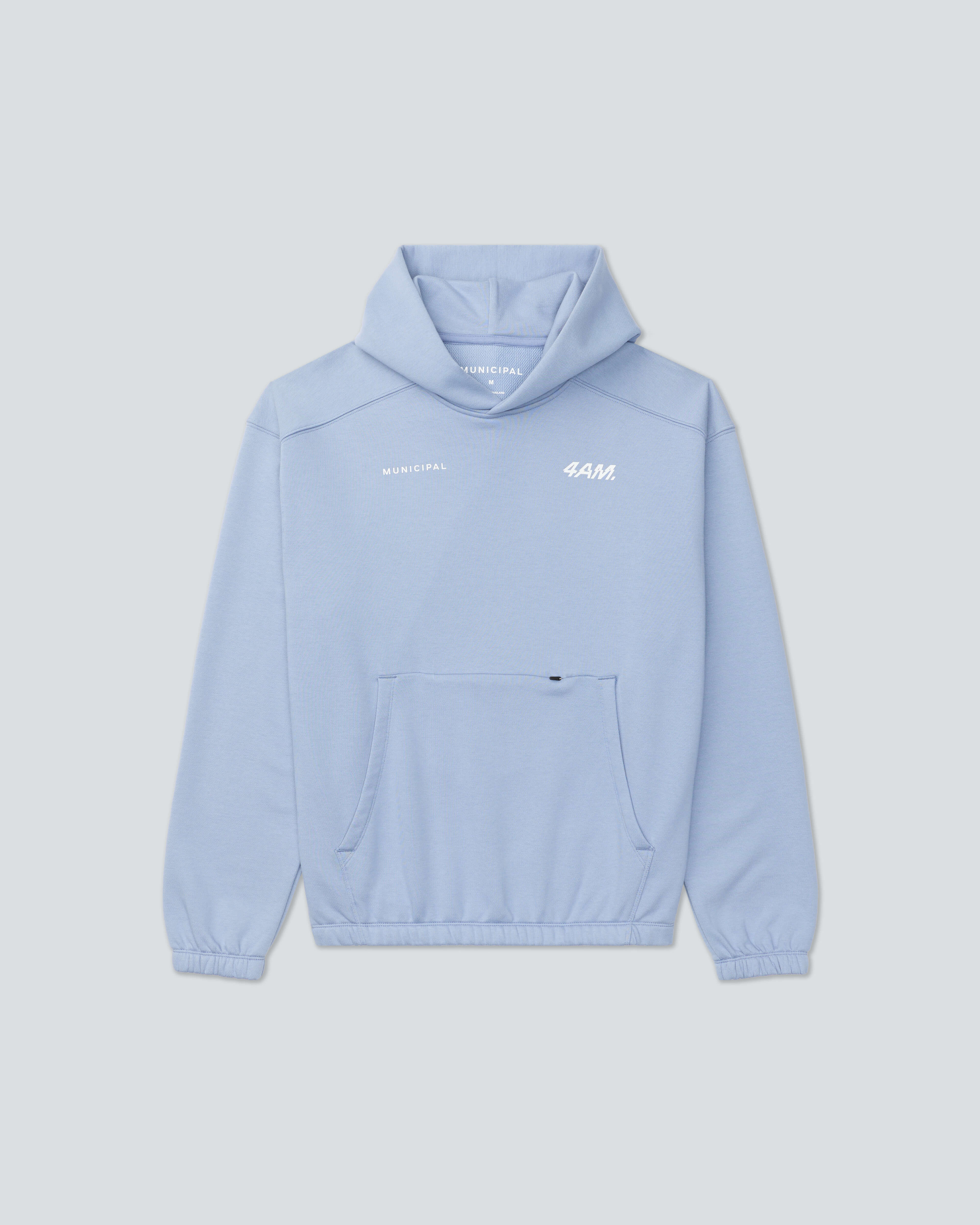 4AM. Fleece Hoodie |Tempest| flat front