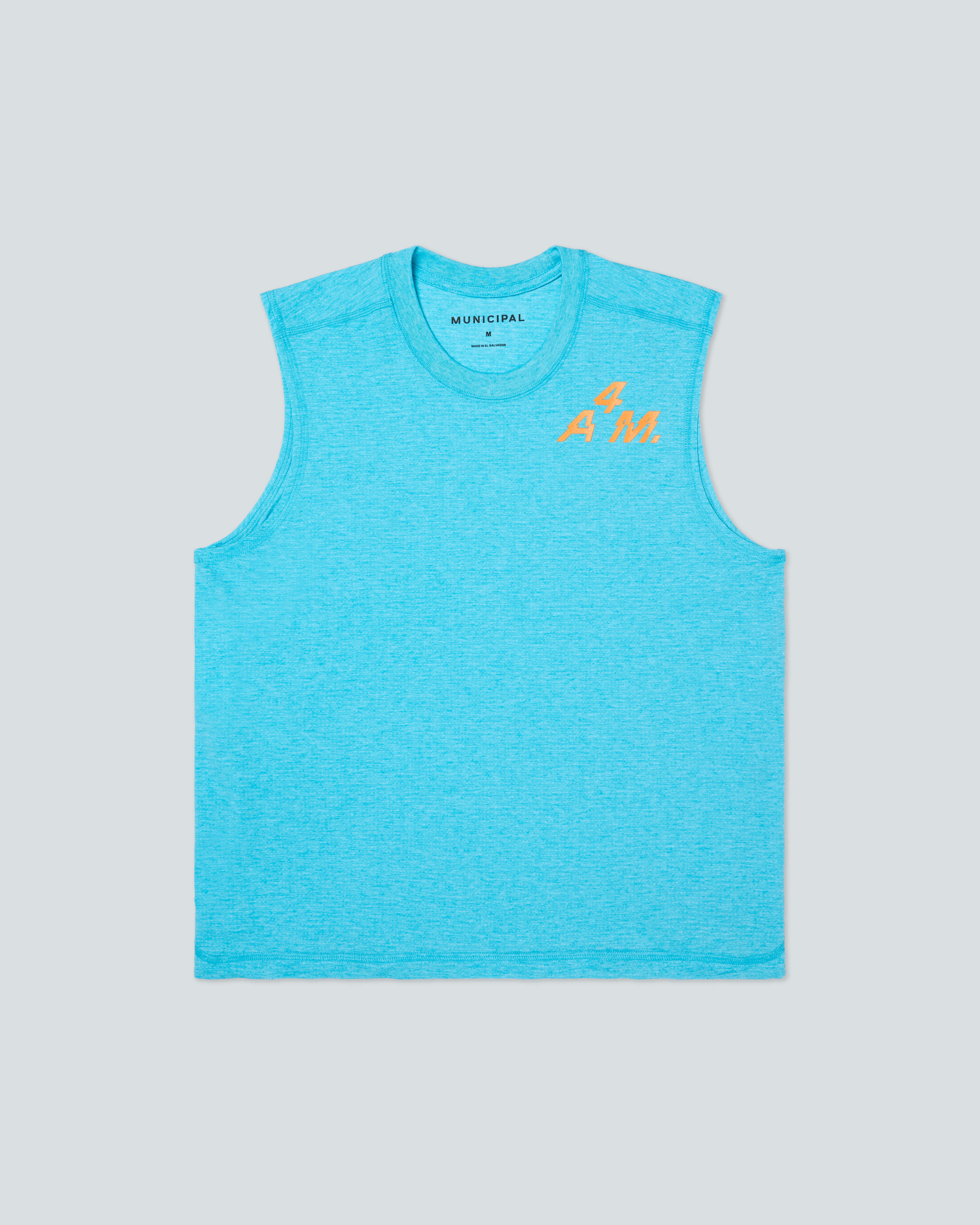 4AM. Tri Tank |Caribbean Heather| flat front