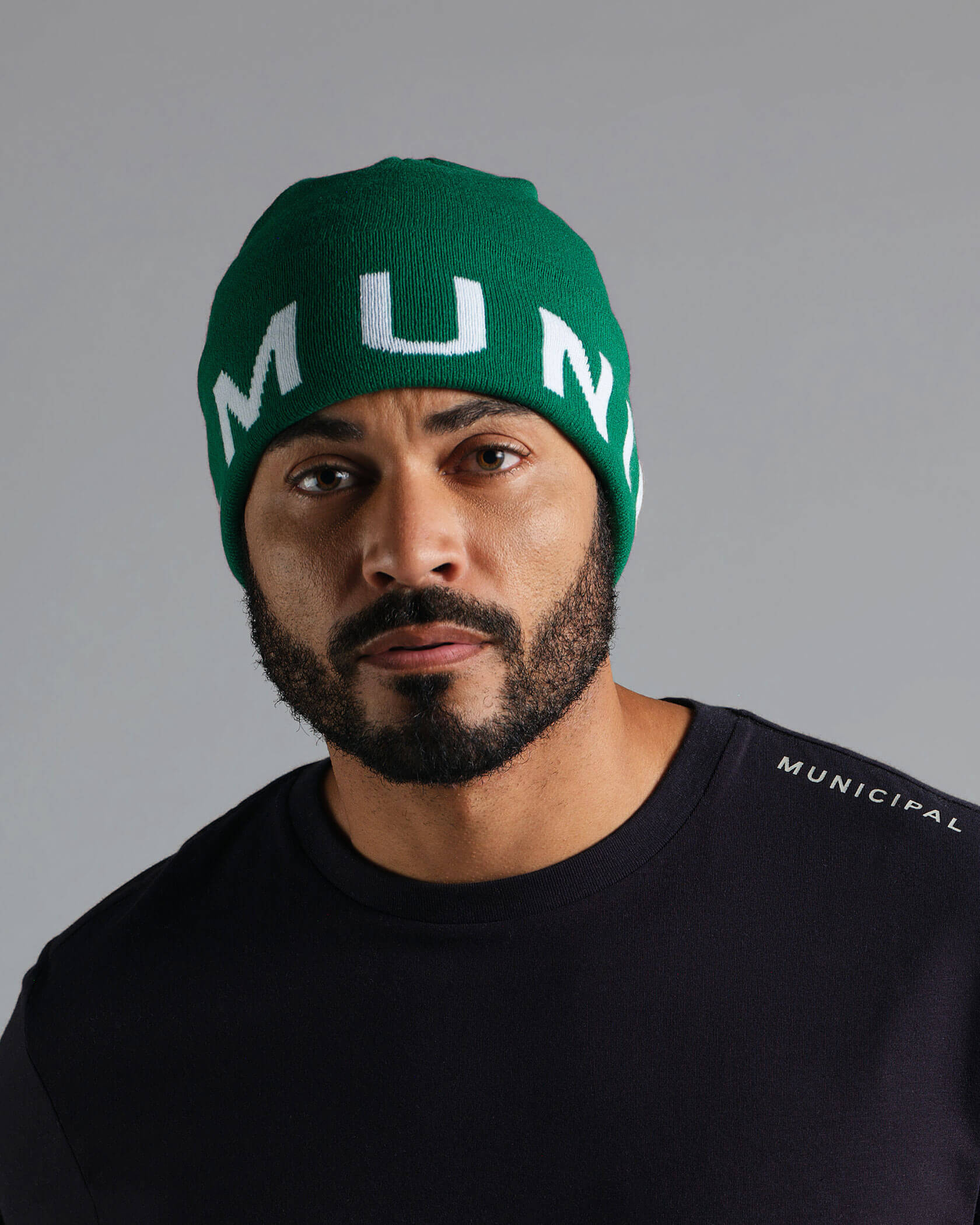 Big MUNICIPAL Beanie |Boston Green| front