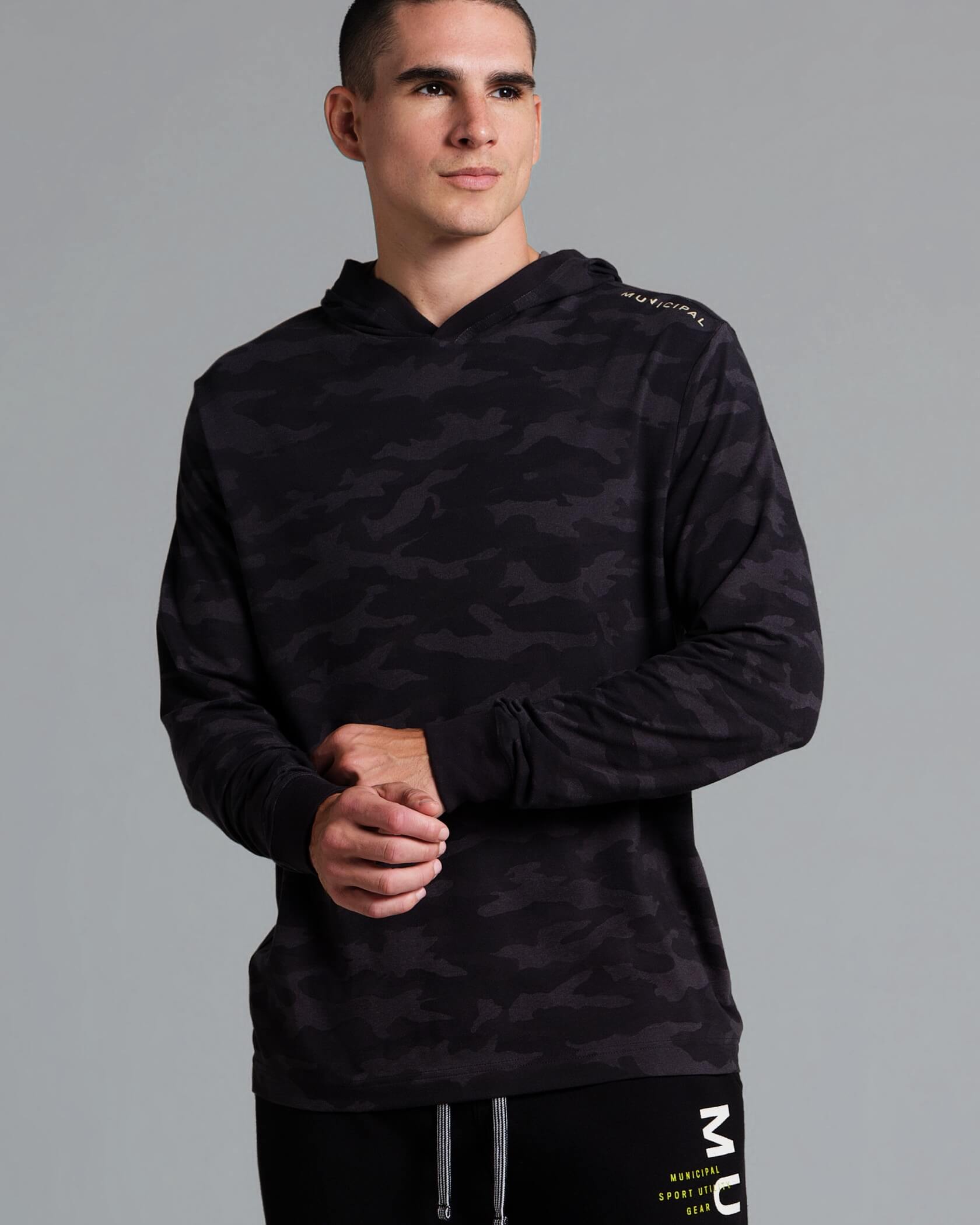 Enduro Stretch LS Hooded T-Shirt |Night Camo| front