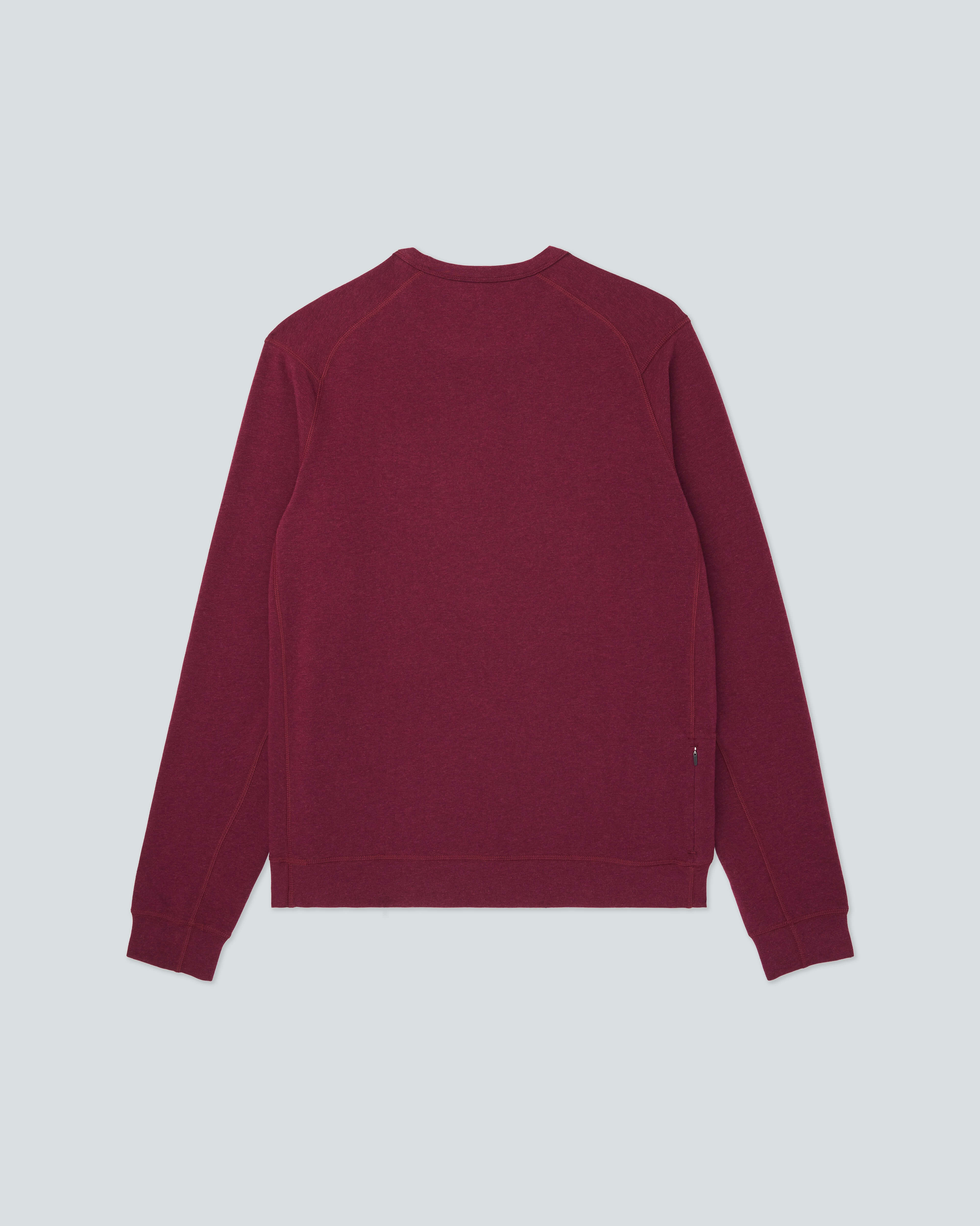 New Town Stretch Crew |Merlot Heather| flat back