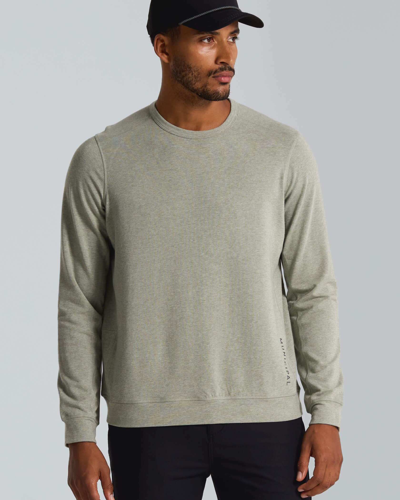 Newtown Stretch Crew |Seagrass Heather| front