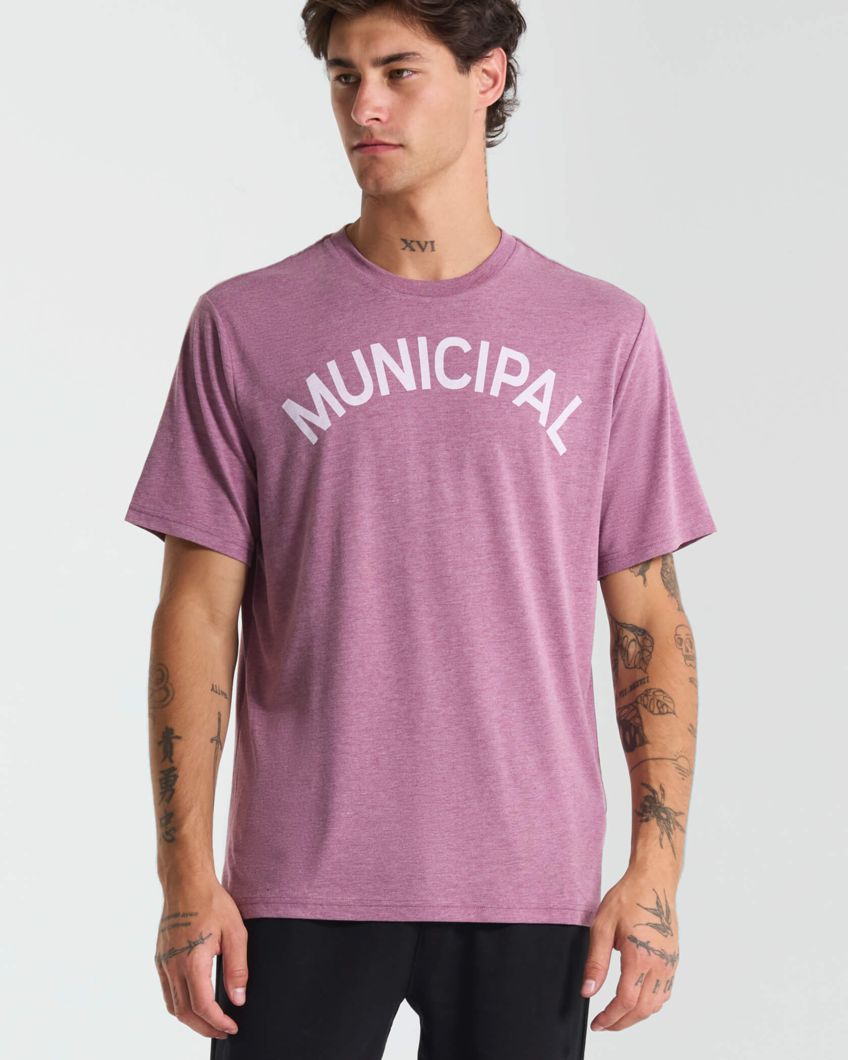 Origin SuperBlend T-Shirt |Dark Purple Heather / White| front