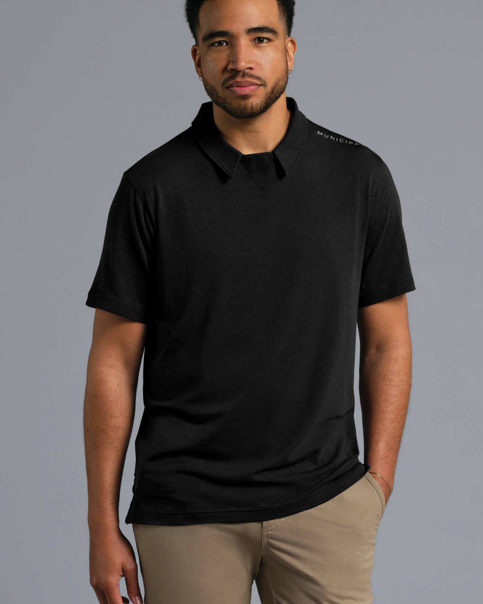 Polo T-Shirt 23 |Black| front