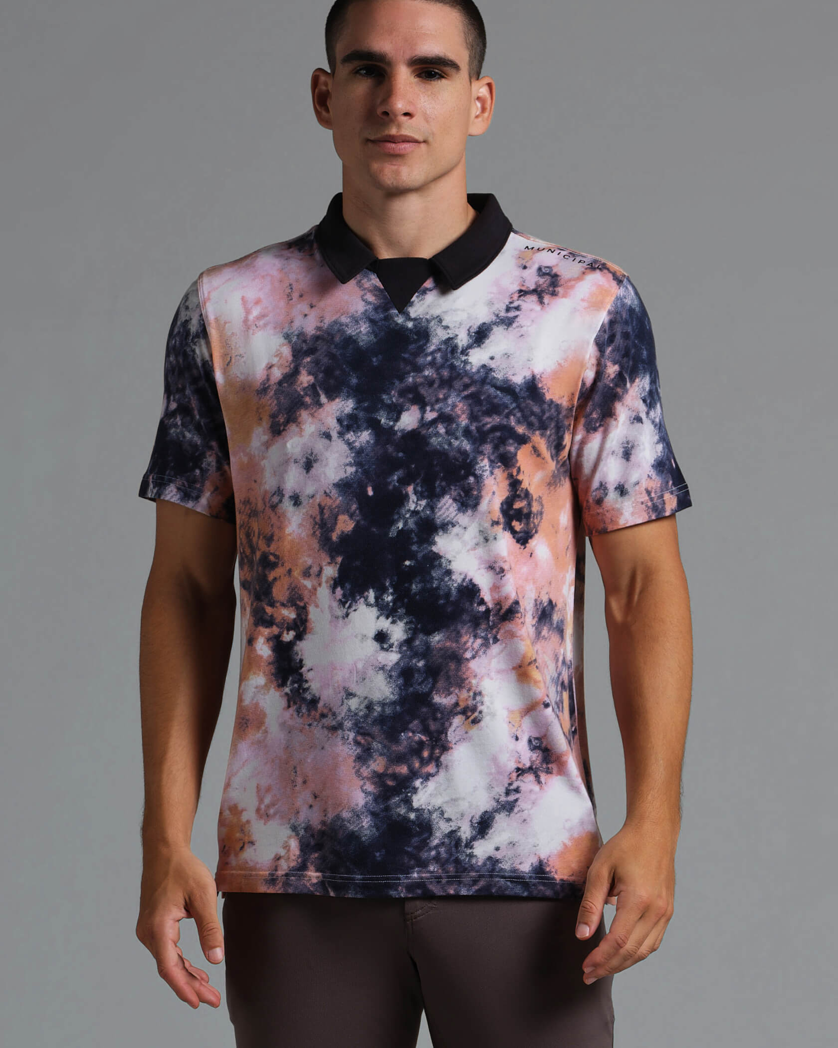 Polo T-Shirt 23 |Salmon Ice Dye| front