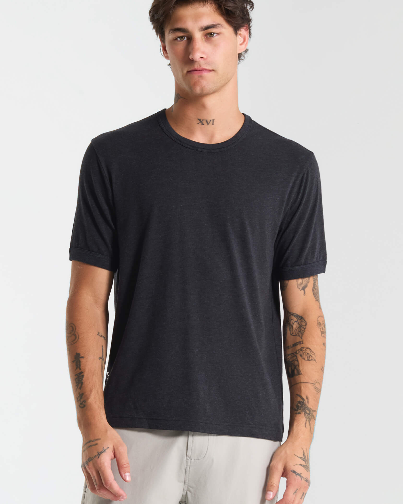 Ringer T-Shirt |Black Heather / Black Heather| front