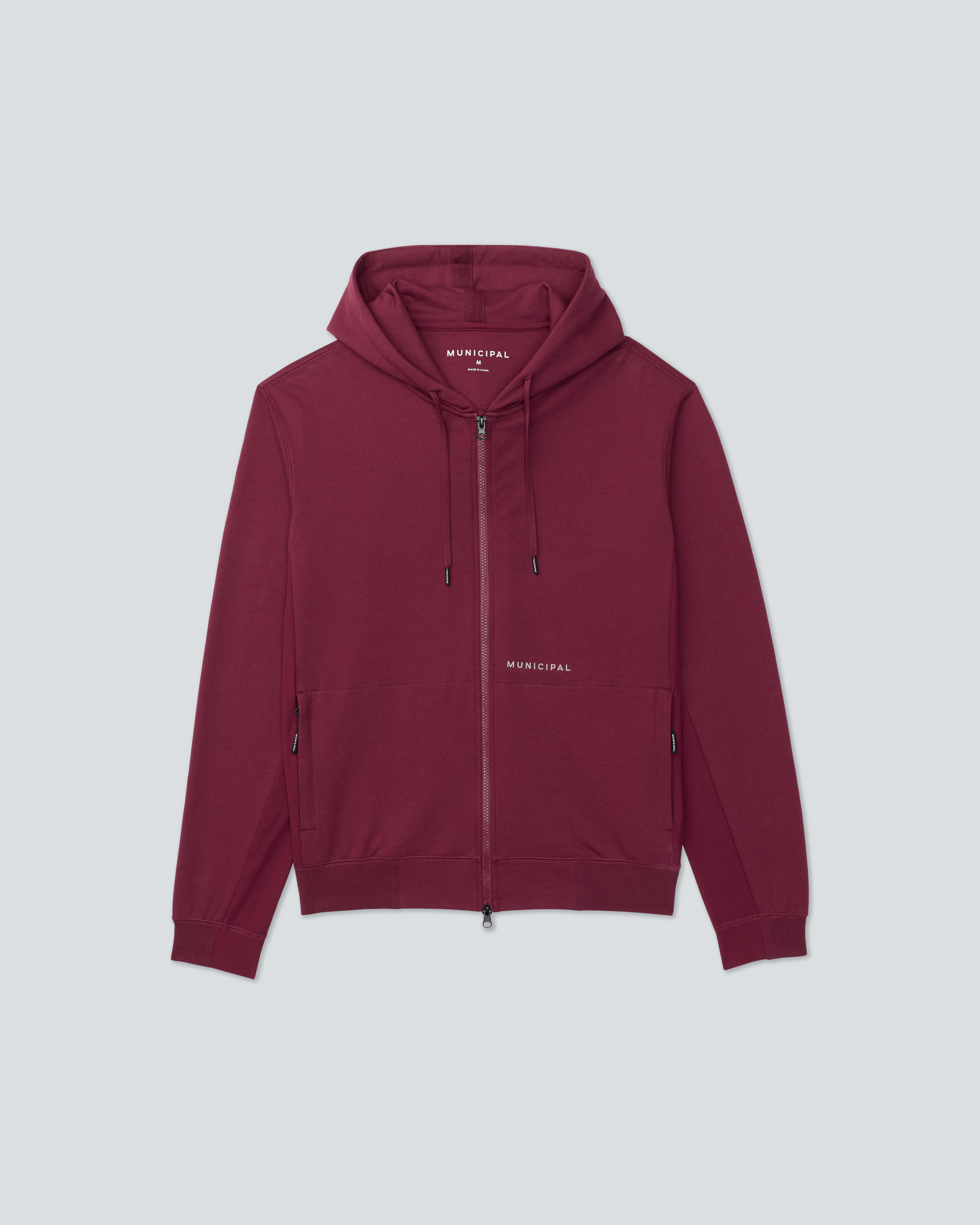 Sport Utility Full Zip Hoodie |Merlot| flat front