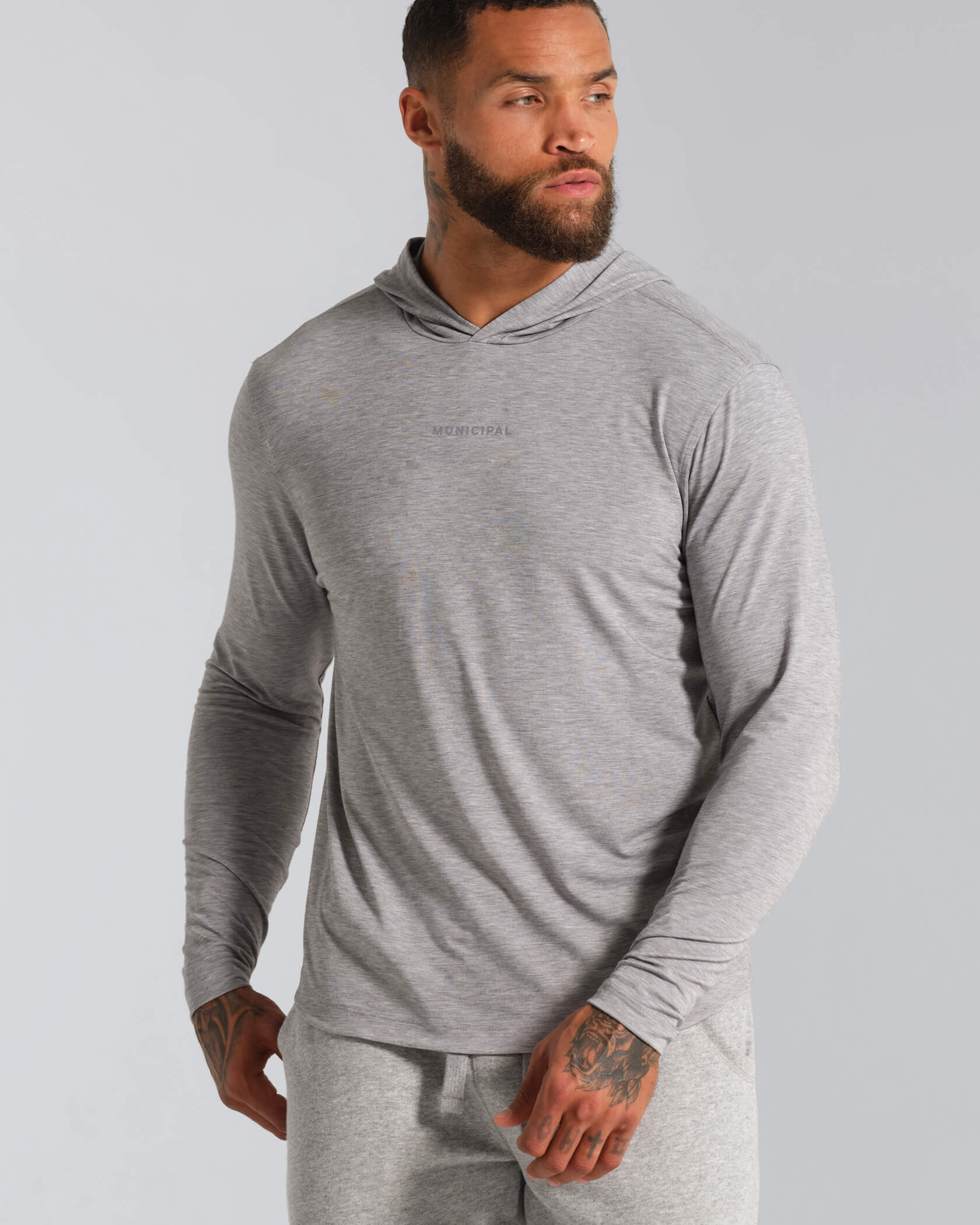 Sport Utility LS Hooded T-Shirt |Athletic Gray Heather| front