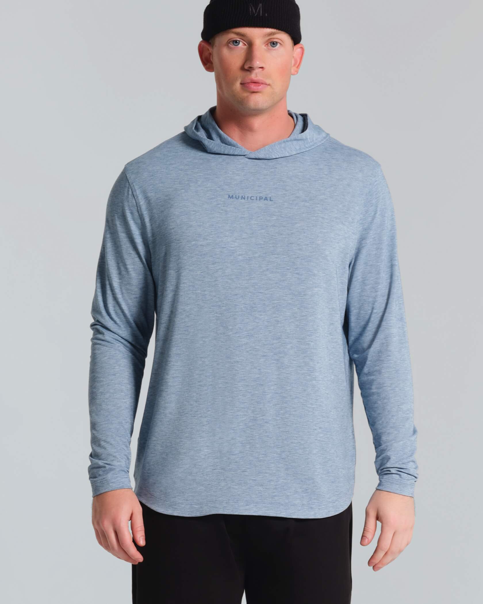 Sport Utility LS Hooded T-Shirt |Blue Wing Heather| front