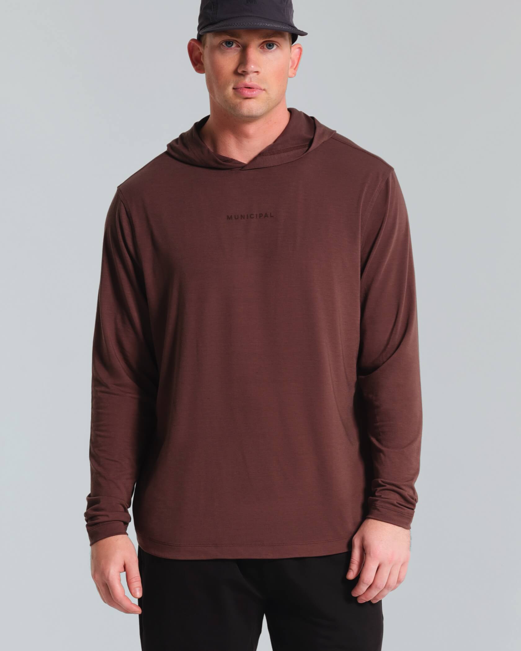 Sport Utility LS Hooded T-Shirt |Chocolate| front