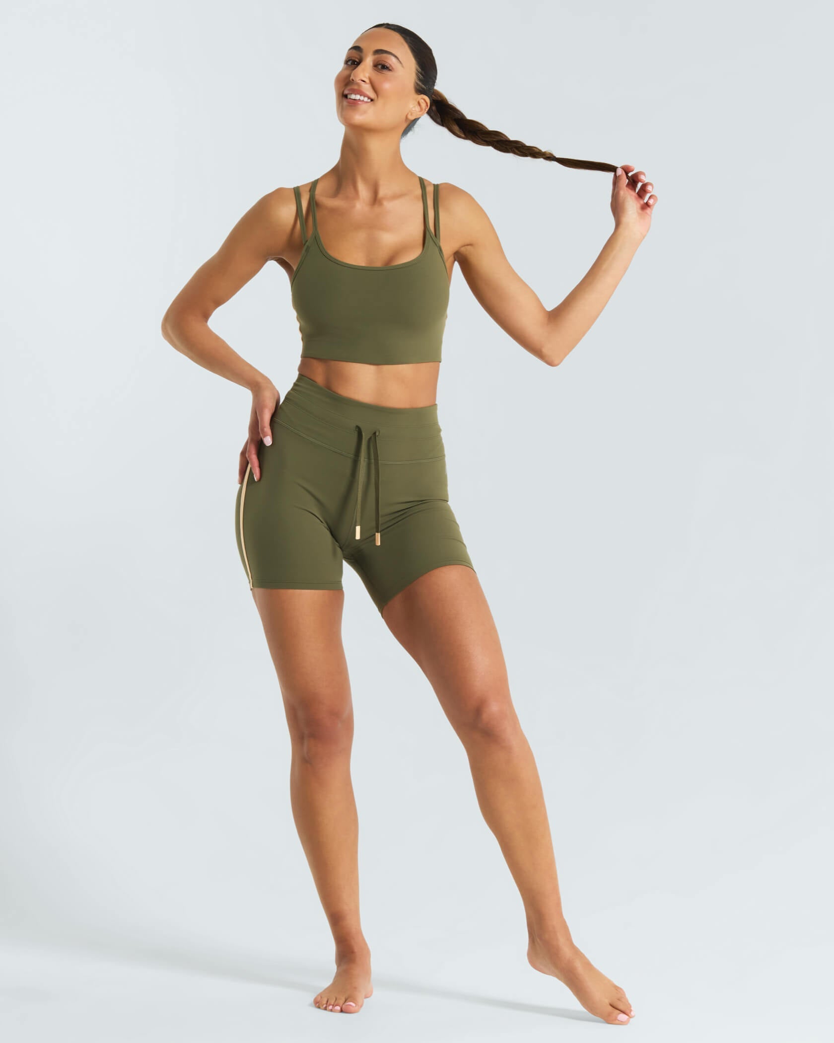 Women's Inflow Bike Shorts |Army| outfit