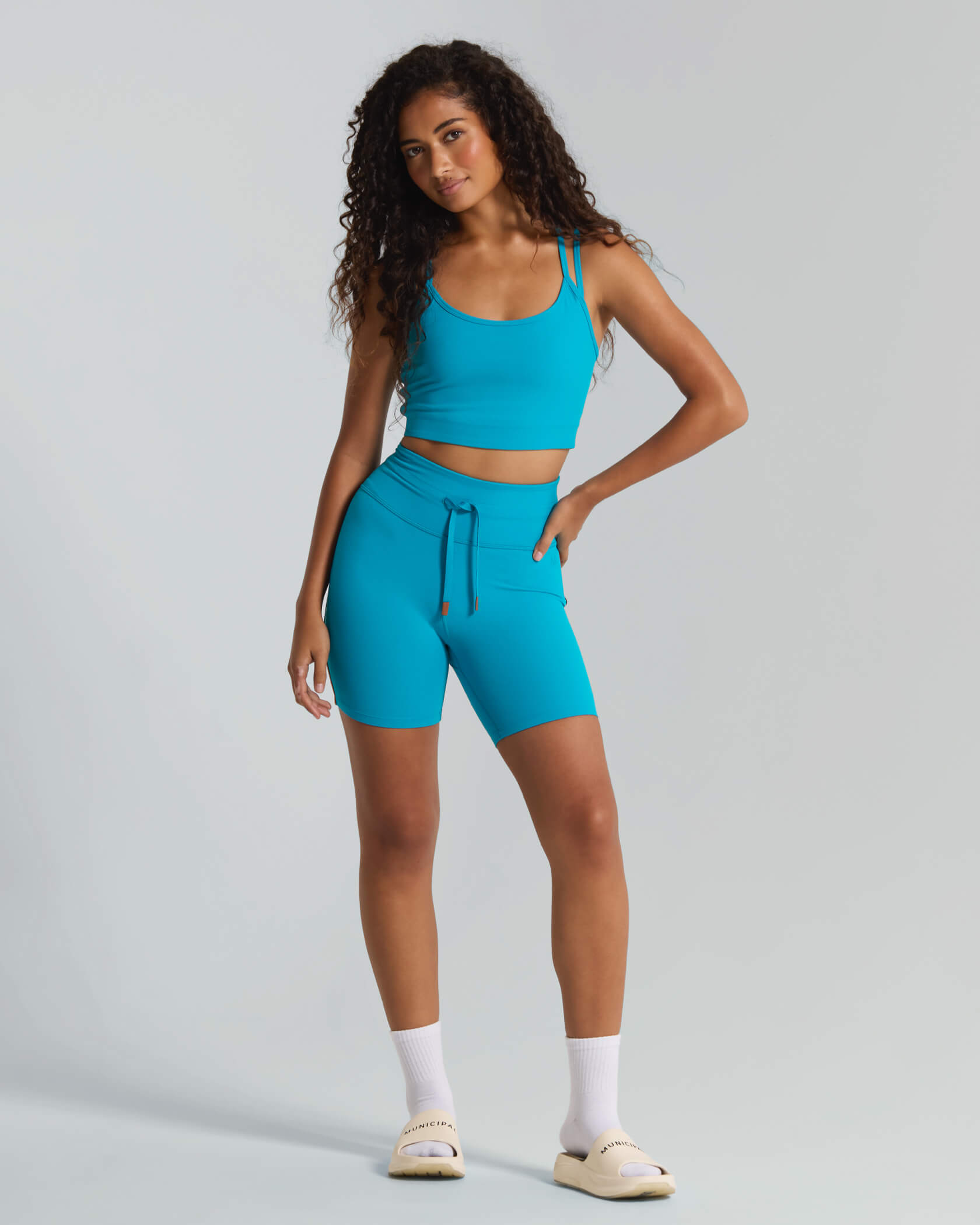Women's Inflow Bike Shorts |Caribbean| outfit