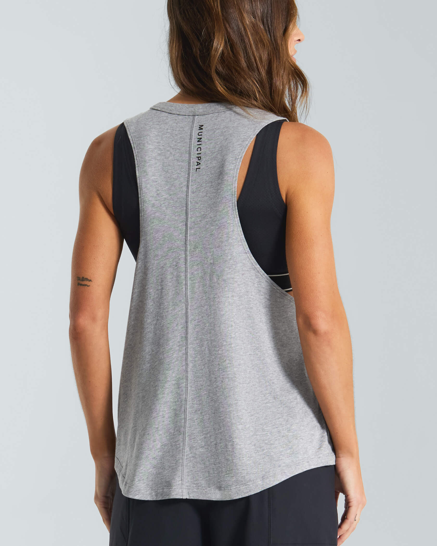 Women's Low Key Tank |Heather Gray| back
