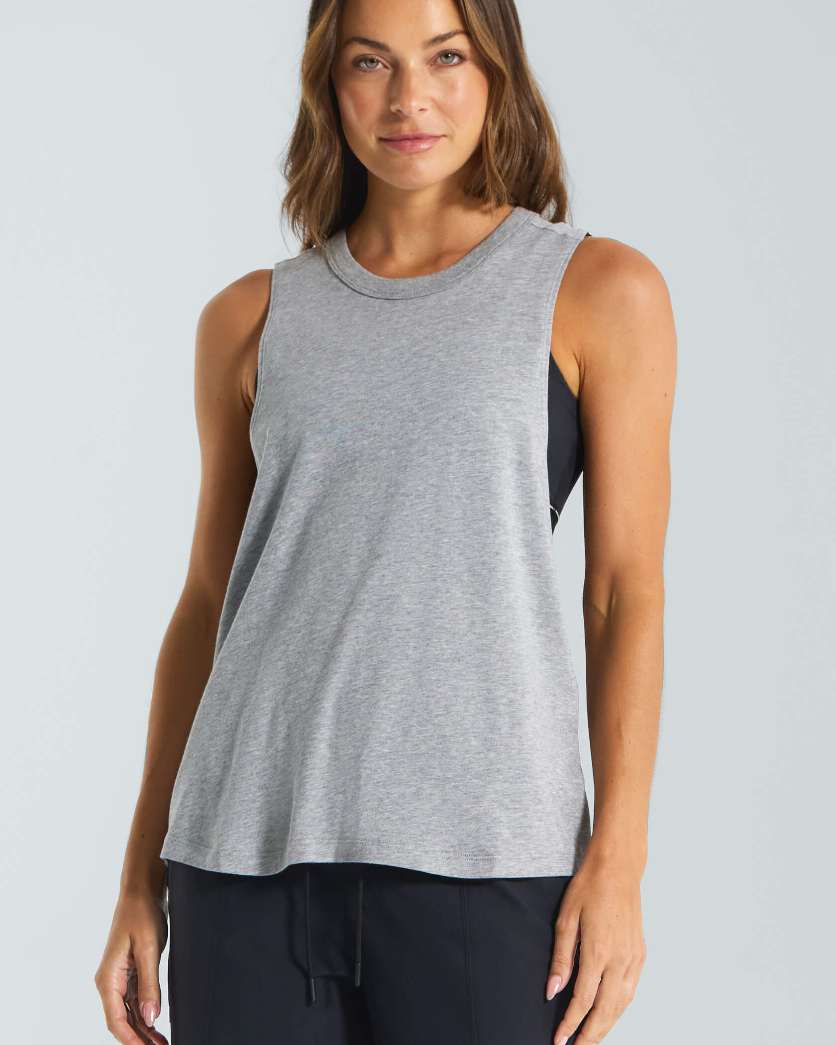 Women's Low Key Tank |Heather Gray| front