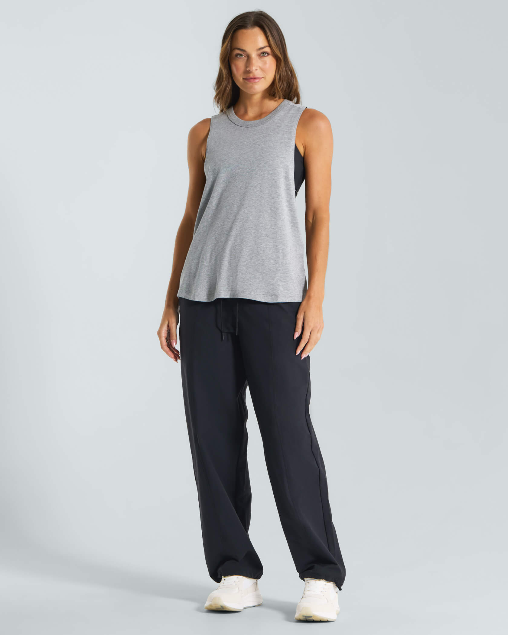 Women's Low Key Tank |Heather Gray| outfit
