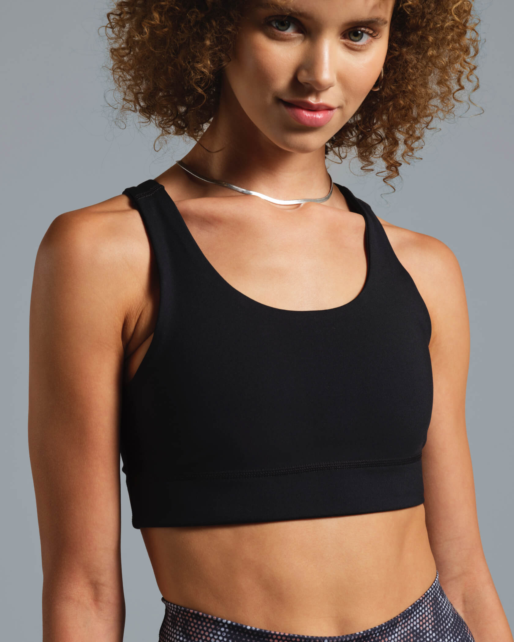 Women's Staple Sports Bra |Black / Cream| front